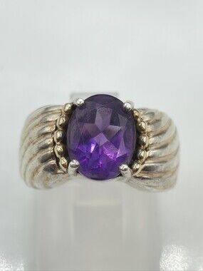 Rare Designer Signed Clyde Duneier Genuine Amethyst ring
